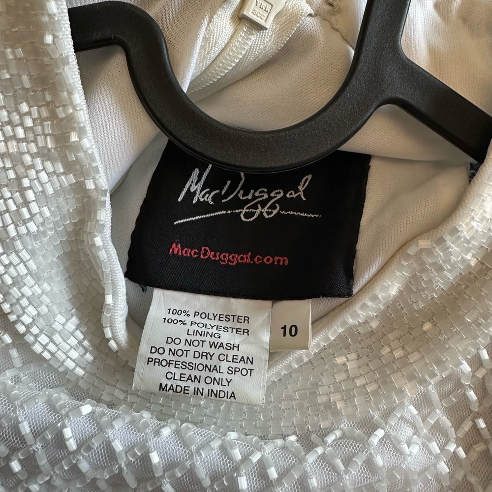 Mac Duggal White Textured Midi Dress - Picture 4 of 4